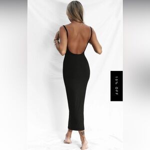 NWT - All Things Golden - The Luxe Rib Low Back Midi Dress - XXS